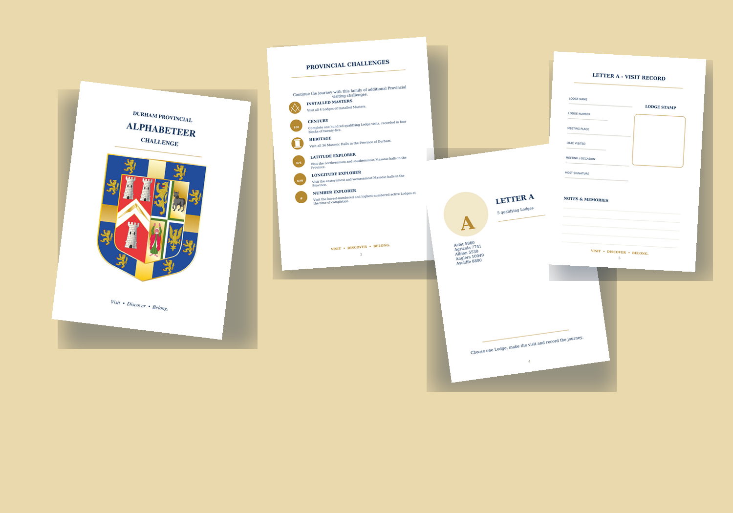 Preview of genuine pages from the Durham Provincial Alphabeteer Challenge journal